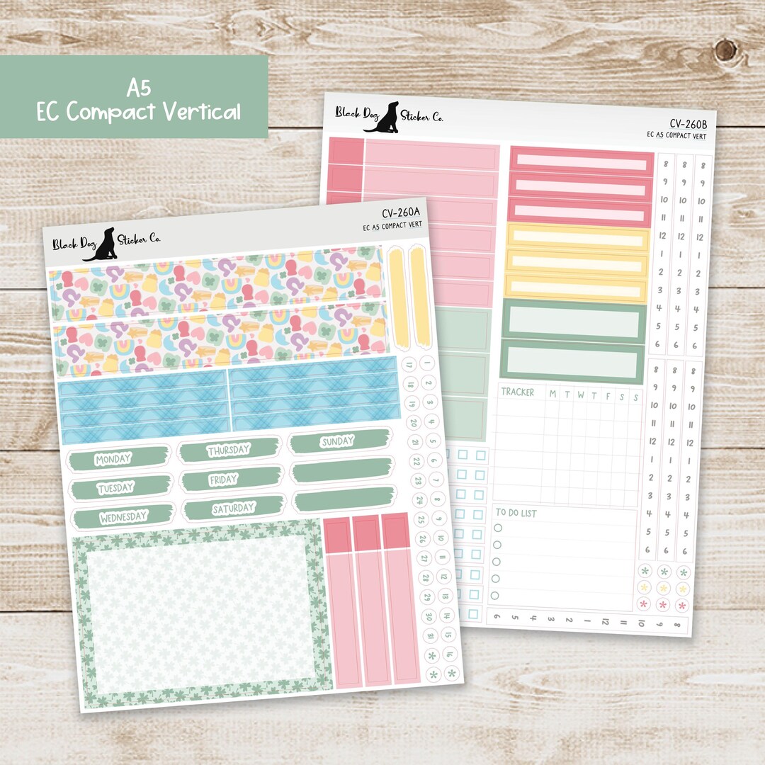 CV-260 Erin Condren EC A5 Compact Vertical Weekly Kit - Lucky Charm ...