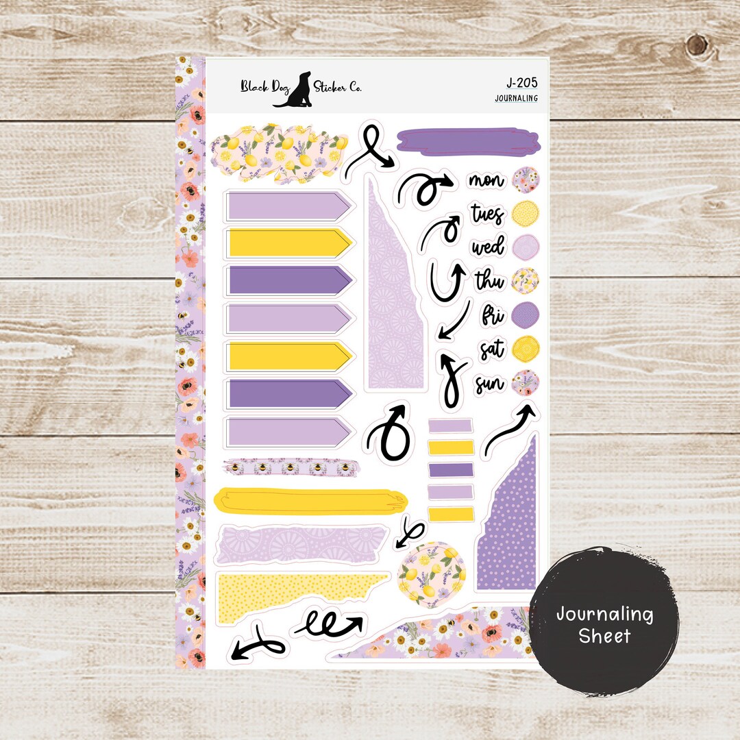 K-205 Weekly Kit & Add-ons - Journaling Sheet - Lavender and Honey ...