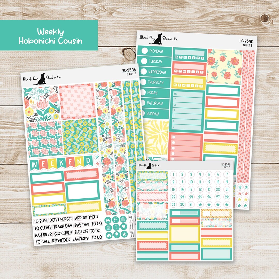 HC-259 Hobonichi Cousin Weekly Kit - Bright Spring - Planner Stickers ...