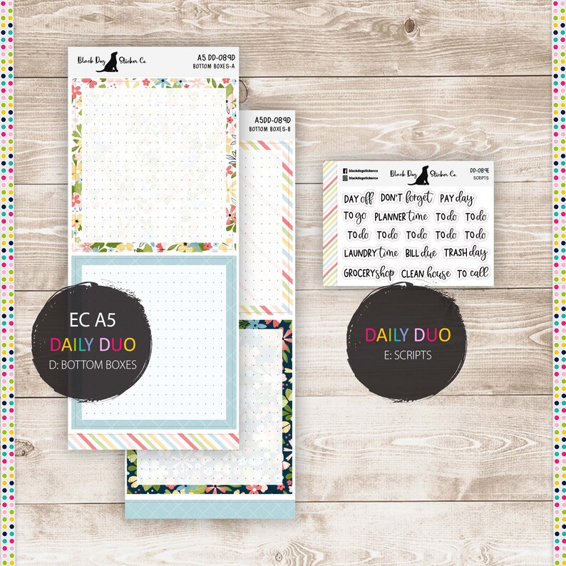 Stickers Planner Stickers Erin Condren EC A5 Daily Duo Weekly Kit A5DD ...
