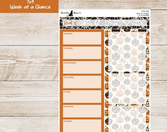 W-356 Erin Condren EC 7x9 or A5 Week at a Glance Kit - Classic Halloween - Planner Stickers