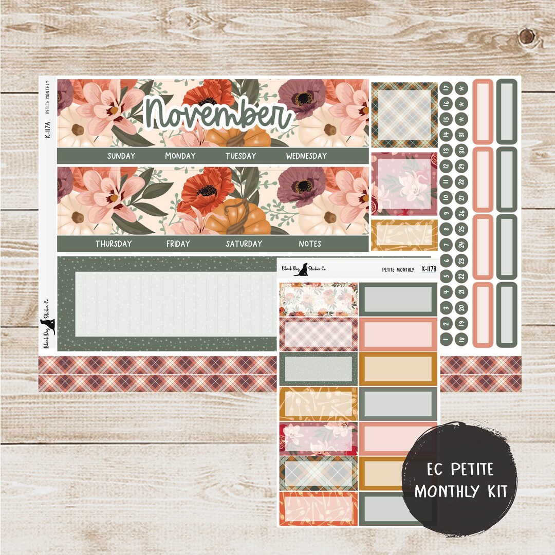 PET-117 Erin Condren Petite Monthly Kit November 2022 - Etsy