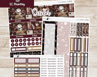 K-355 Erin Condren EC 7x9 Monthly Kit - October 2026 - Bewitched - Planner Stickers