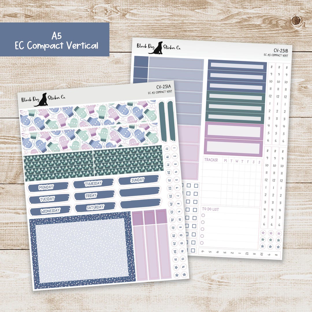 CV-251 Erin Condren EC A5 Compact Vertical Weekly Kit - Let It Snow ...