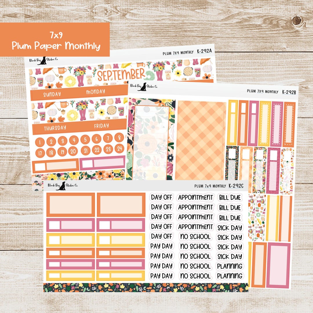 K-292 Plum Paper 7x9 Monthly Kit - September 2025 - Sweater Weather ...