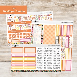 K-292 Plum Paper 7x9 Monthly Kit - September 2025 - Sweater Weather - Planner Stickers