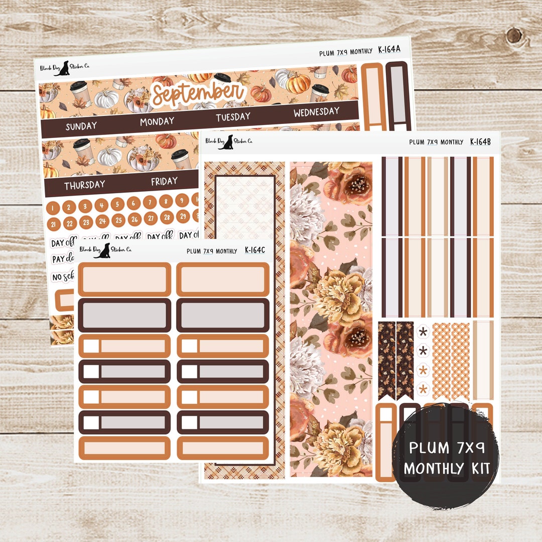 K-164 Plum Paper 7x9 Monthly Kit September 2023 Sweater Weather Planner ...