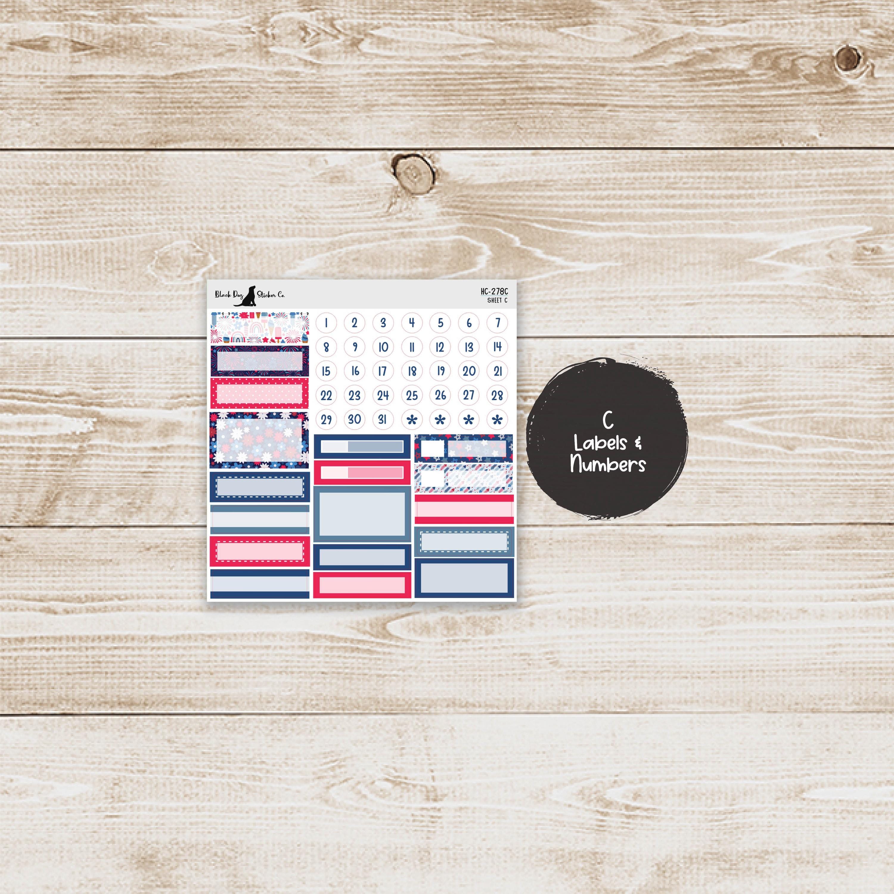 HC-278 Hobonichi Cousin Weekly Kit - Fourth of July - Planner Stickers ...