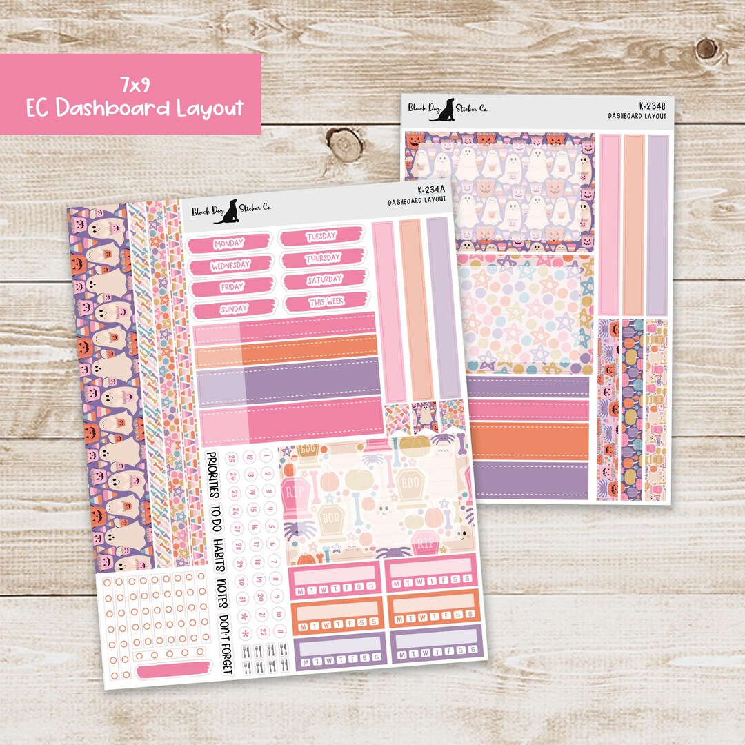 DB-234 Erin Condren EC 7x9 Dashboard Layout Weekly Kit - Pastel ...