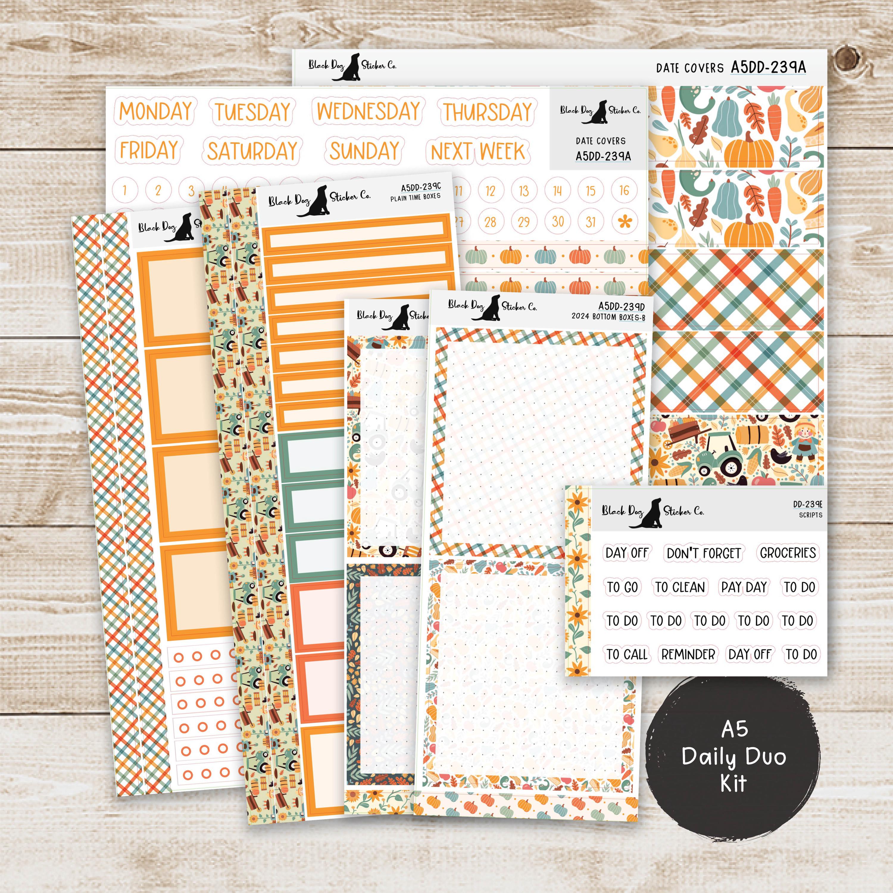 Erin Condren EC A5 Daily Duo Weekly Kit - Harvest Time - Planner ...