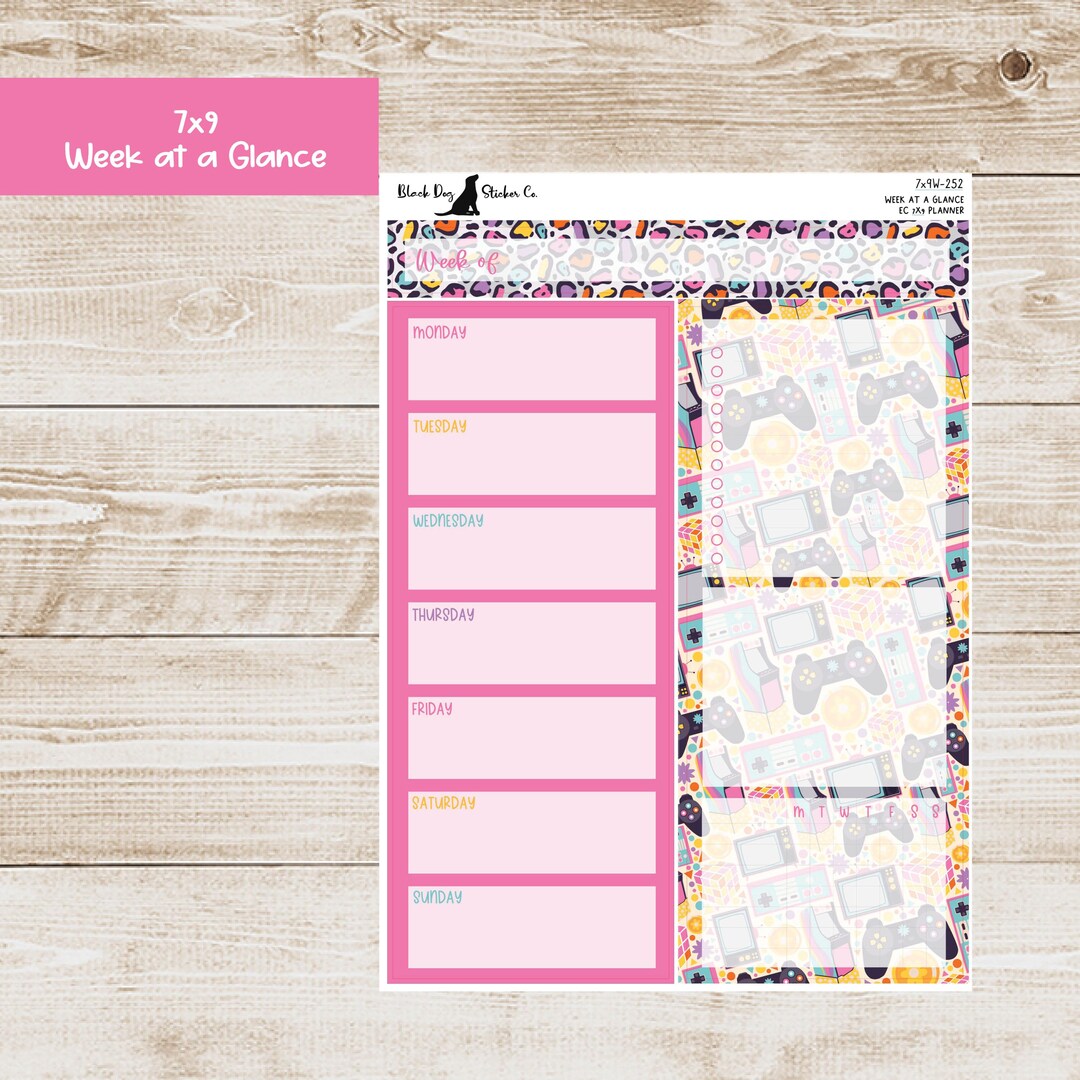 W-252 Erin Condren EC 7x9 or A5 Week at a Glance Kit - Rad Remix ...