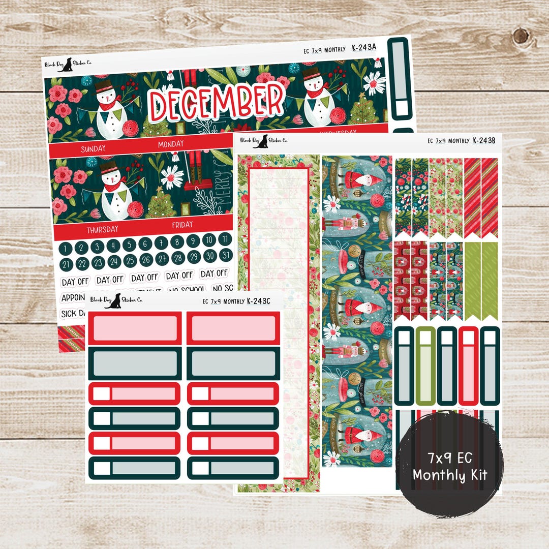 K-243 Erin Condren EC 7x9 Monthly Kit - December 2024 - Christmas ...