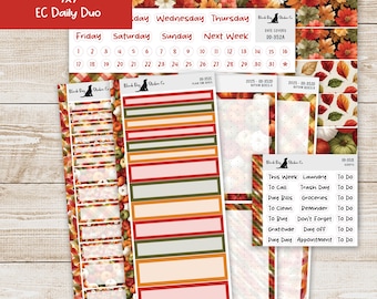 DD-352 EC 7x9 Daily Duo Weekly Kit - Falling for Autumn - Planner Stickers
