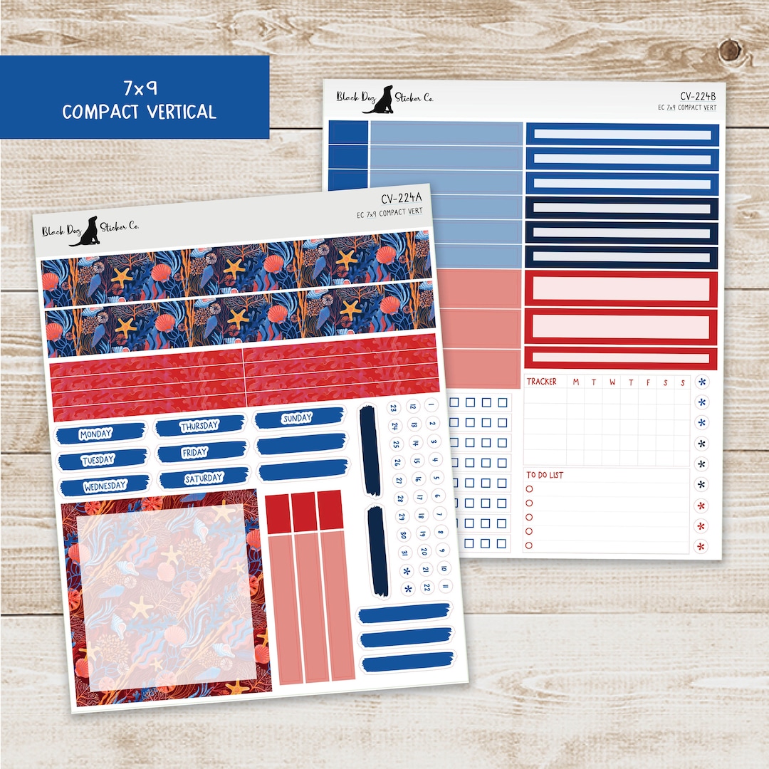 Erin Condren EC 7x9 Compact Vertical Weekly Kit Underwater Dreams ...