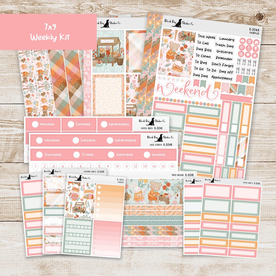 K-324 Weekly Kit & Add-ons - Easter Cuties - Planner Stickers - Etsy