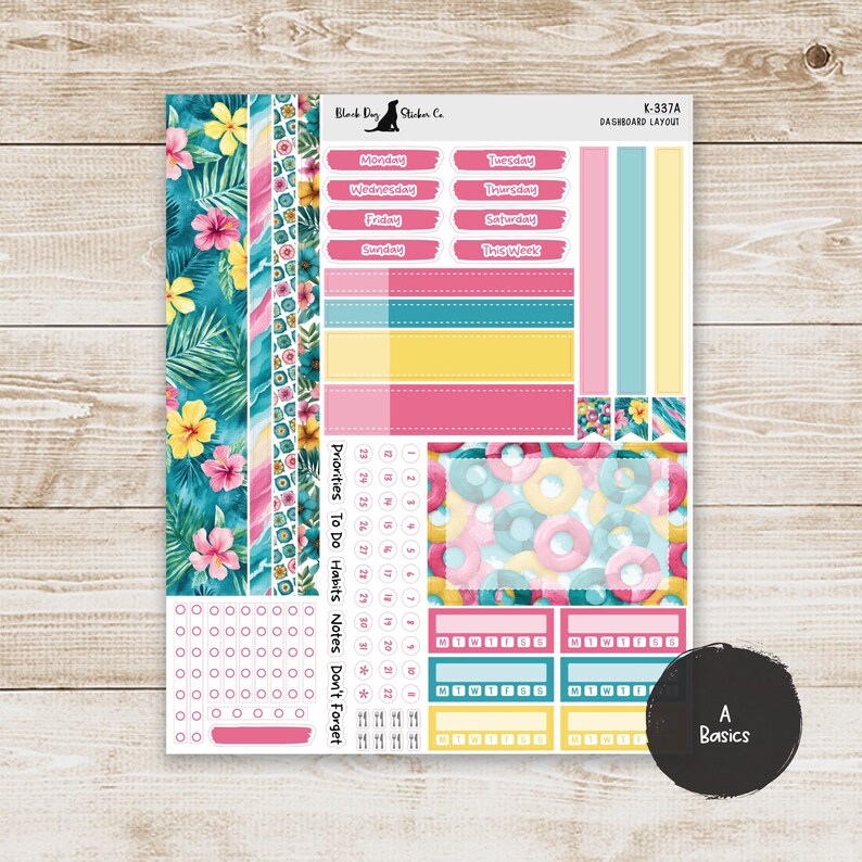 DB-337 Erin Condren EC 7x9 Dashboard Layout Weekly Kit - Tropic Like It ...
