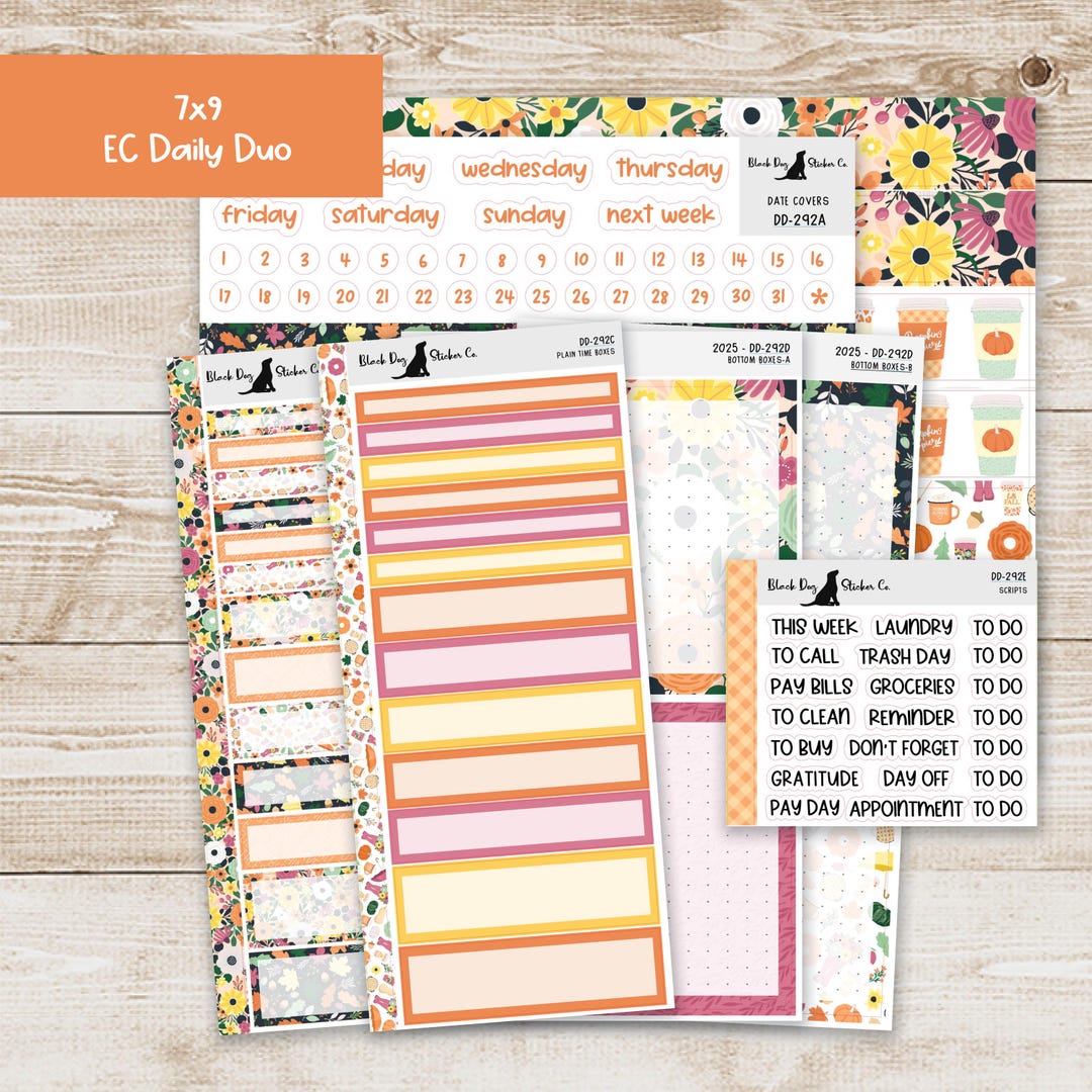 DD-292 EC 7x9 Daily Duo Weekly Kit - Sweater Weather - Planner Stickers ...