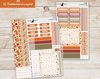 DB-361 Erin Condren EC A5 Dashboard Layout Weekly Kit - Giving Thanks - Planner Stickers
