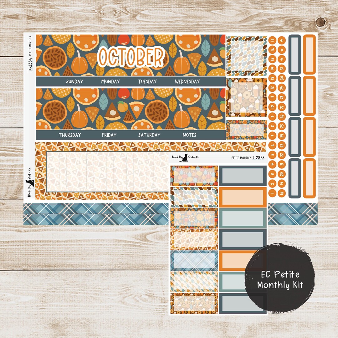 PET-233 - Erin Condren Petite Monthly Kit - October 2024 - Fall Treats ...