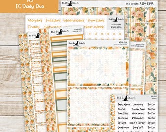 A5DD-359 EC A5 Daily Duo Weekly Kit - Pumpkin Patch - Planner Stickers
