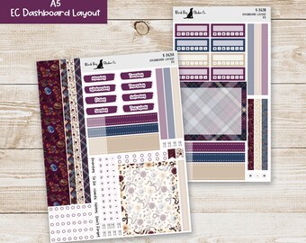 DB-363 Erin Condren EC A5 Dashboard Layout Weekly Kit - Falling Leaves - Planner Stickers