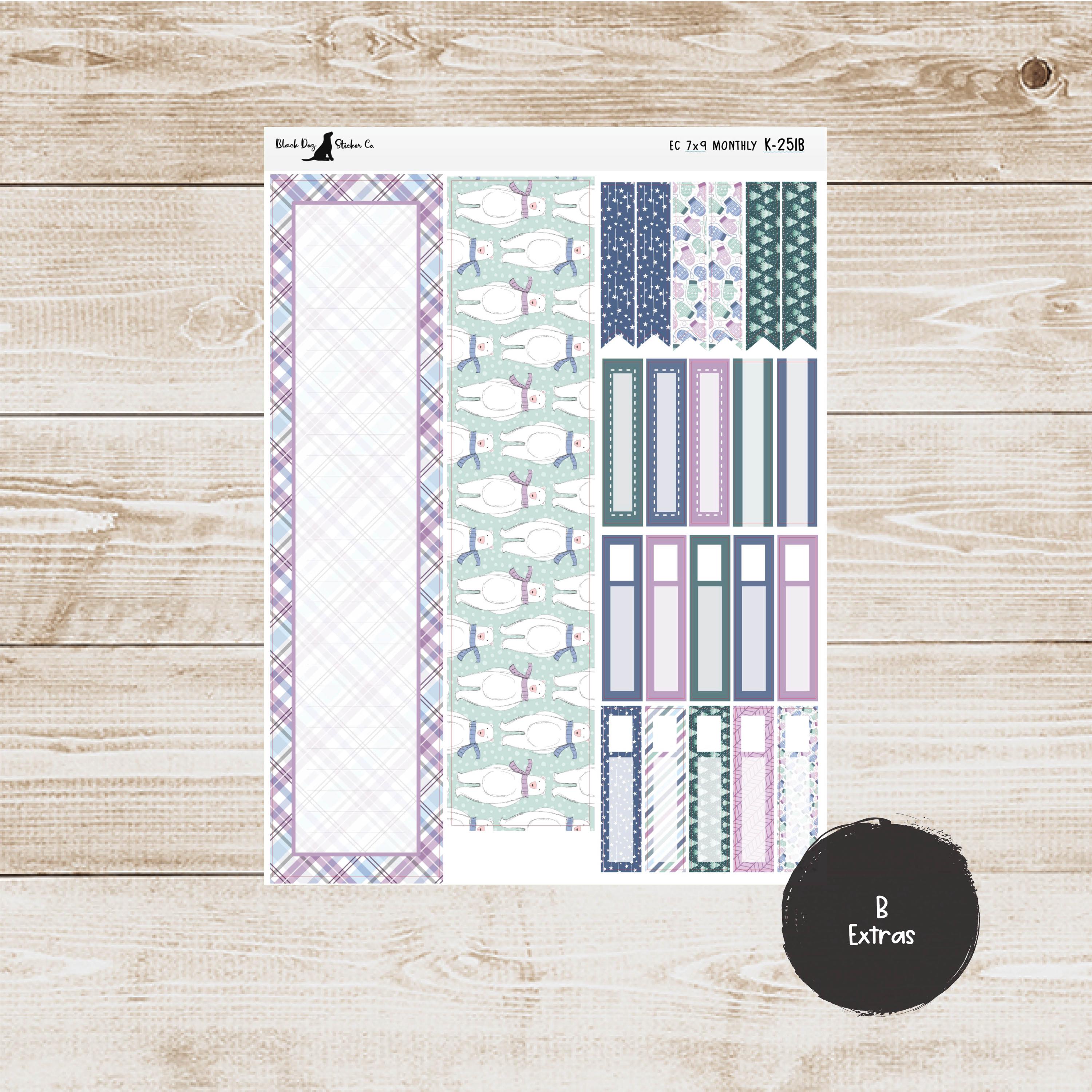 K-251 Erin Condren EC 7x9 Monthly Kit - January 2025 - Let It Snow ...
