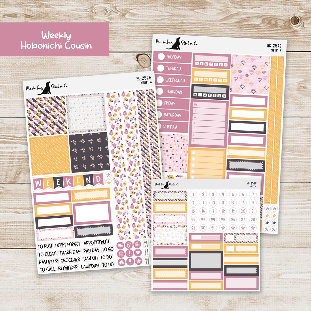 HC-257 Hobonichi Cousin Weekly Kit - Sugar and Spice - Planner Stickers ...