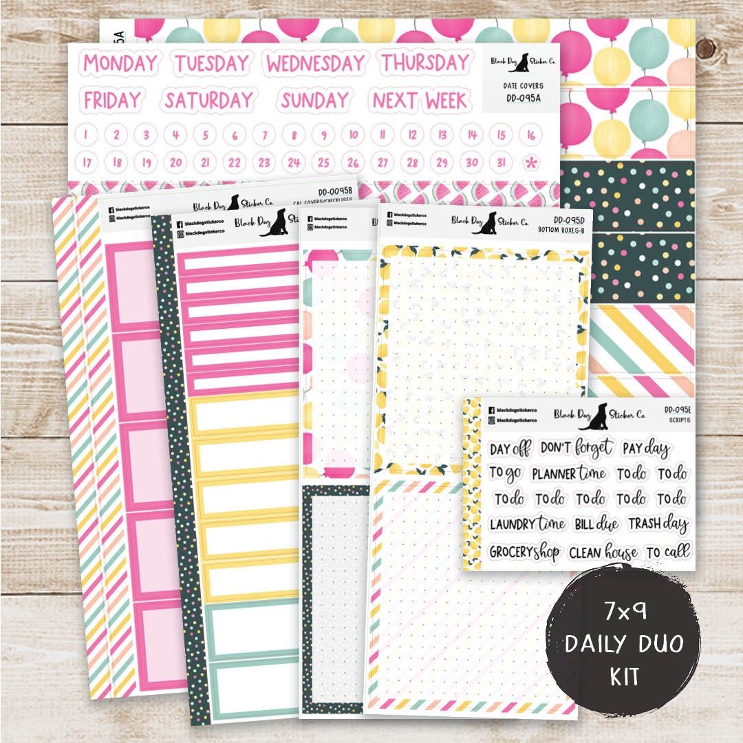 DD-095 EC 7x9 Daily Duo Weekly Kit Summer Celebration Planner Stickers ...