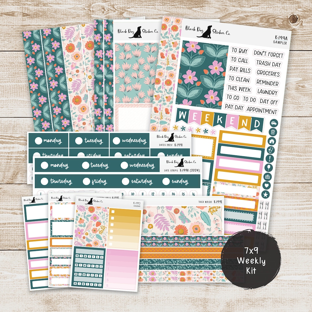 K-199 Weekly Kit & Add-ons - Spring Sunrise - Planner Stickers - Etsy