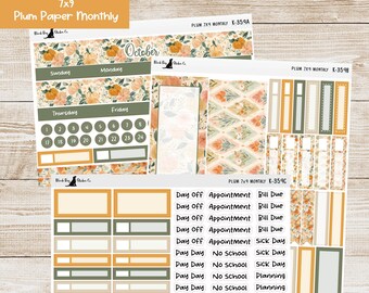 K-359 Plum Paper 7x9 Monthly Kit - October 2026 - Pumpkin Patch - Planner Stickers