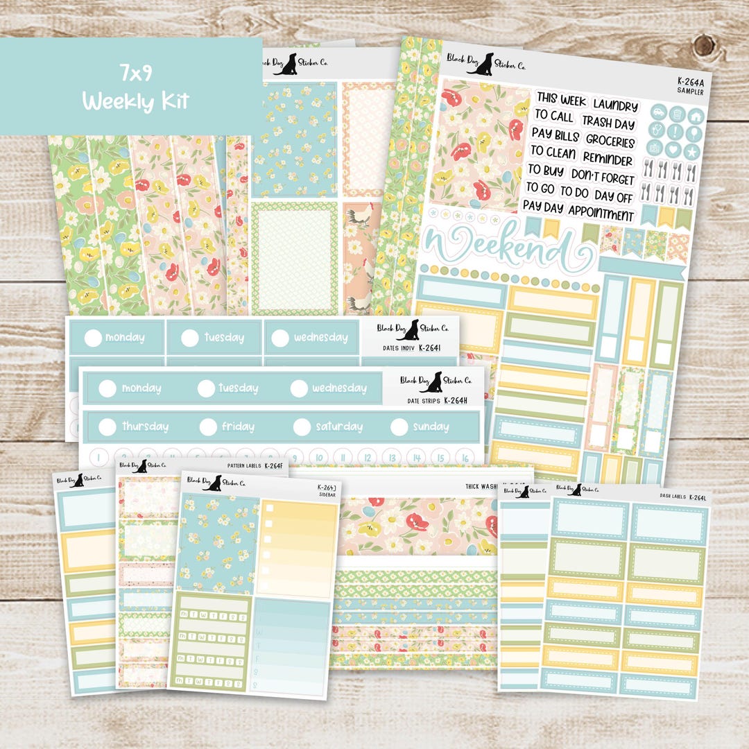 K-264 Weekly Kit & Add-ons - Gorgeous Garden - Planner Stickers - Etsy