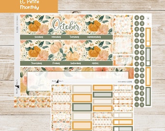 PET-359 Erin Condren Petite Monthly Kit - October 2026 - Pumpkin Patch - Planner Stickers