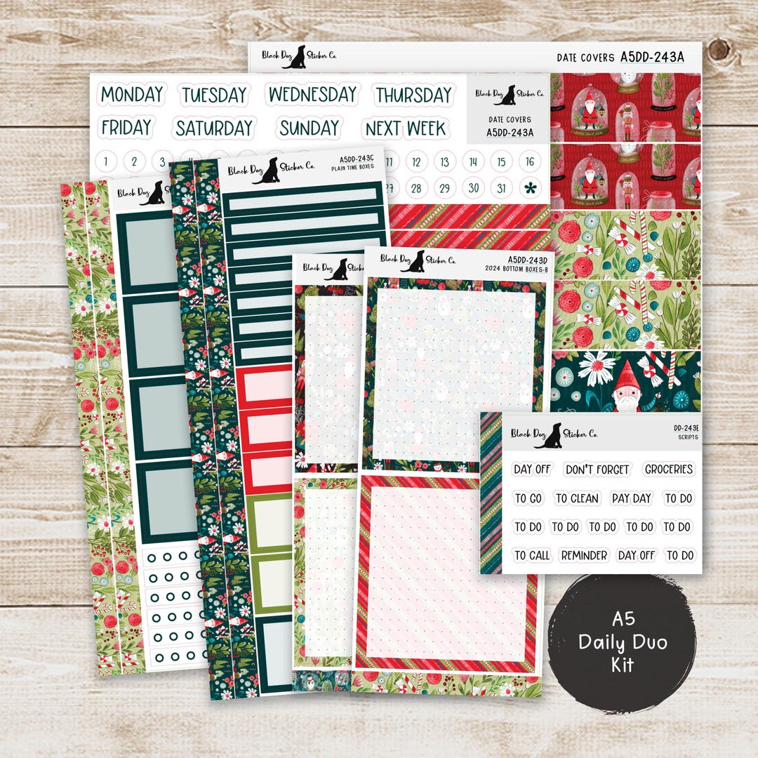 Erin Condren EC A5 Daily Duo Weekly Kit - Christmas Whimsy - Planner ...