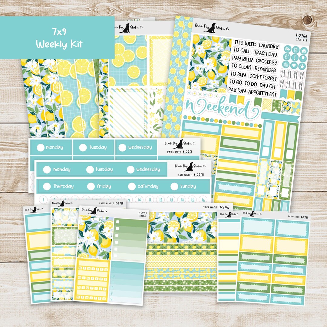 K-276 Weekly Kit & Add-ons - Lovely Lemons - Planner Stickers - Etsy