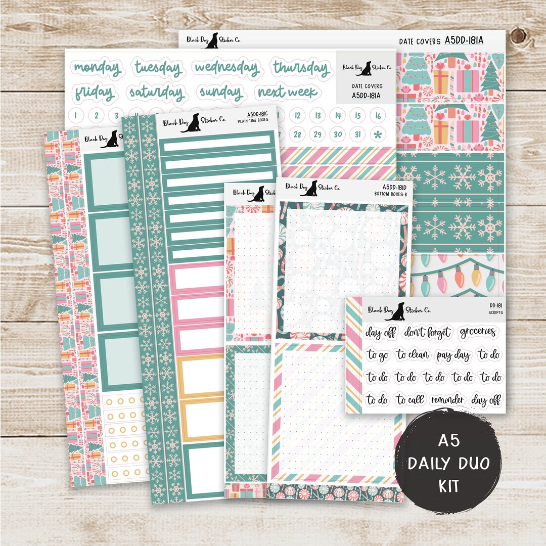 Erin Condren EC A5 Daily Duo Weekly Kit - Pastel Christmas - Planner ...