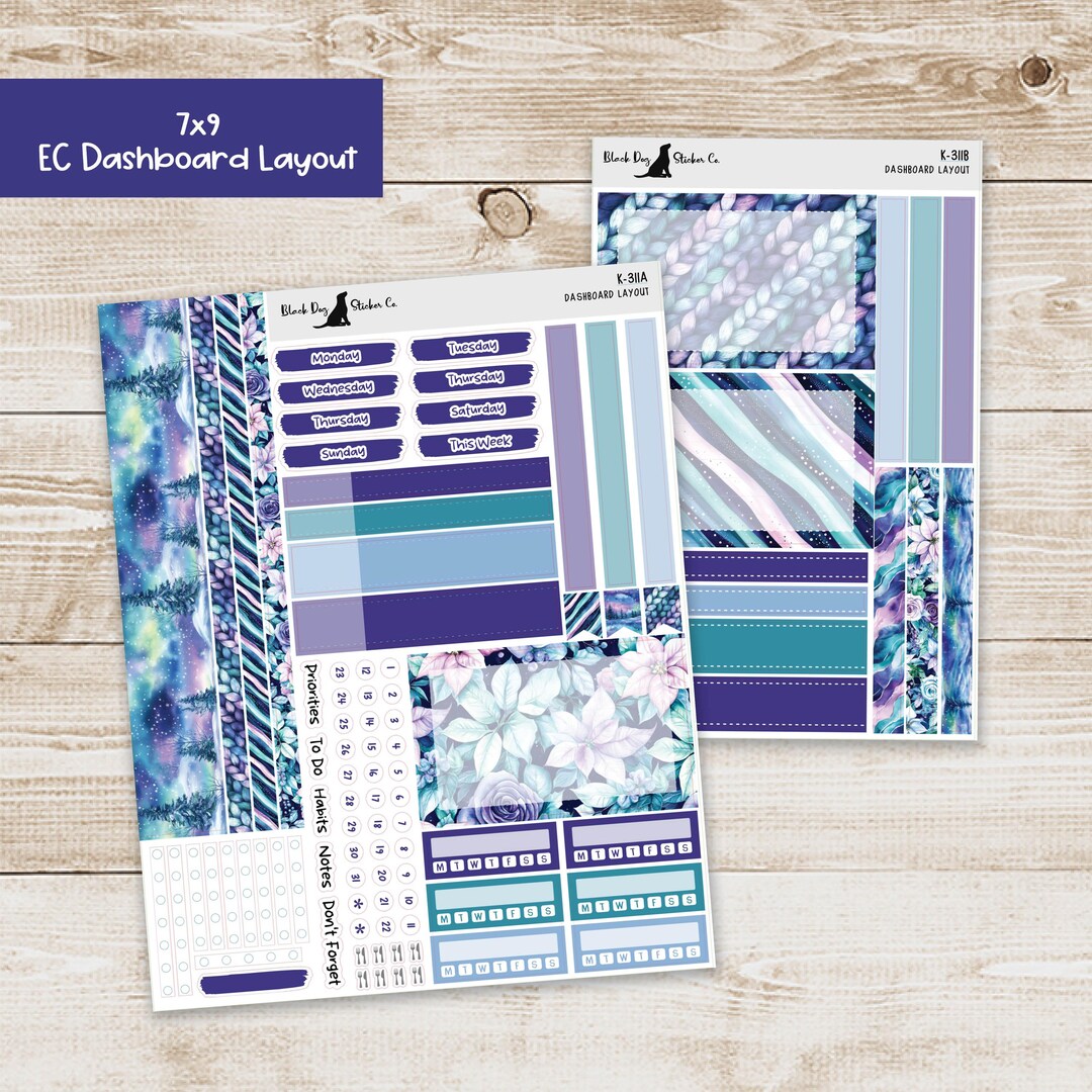 DB-311 Erin Condren EC 7x9 Dashboard Layout Weekly Kit - Aurora ...