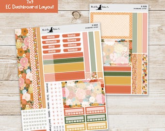 DB-365 Erin Condren EC 7x9 Dashboard Layout Weekly Kit - Fall in Bloom - Planner Stickers