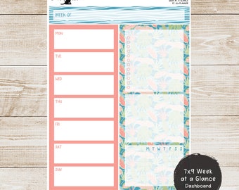 Erin Condren EC 7x9 or A5 Week at a Glance Kit - Island Vibes - Planner Stickers - 7x9W-213 or A5W-213