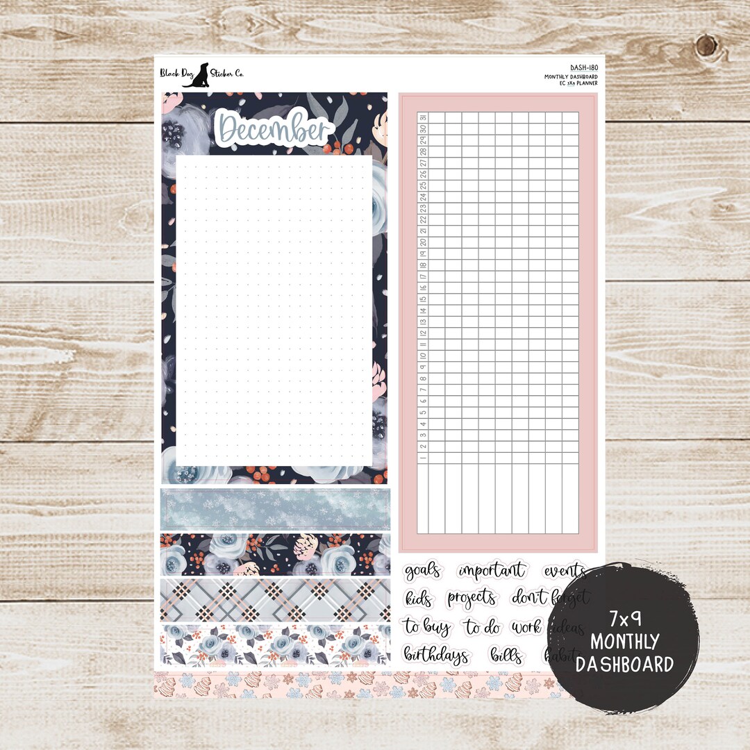 Erin Condren EC 7x9 or A5 Dashboard Monthly Kit - December - Sweater ...