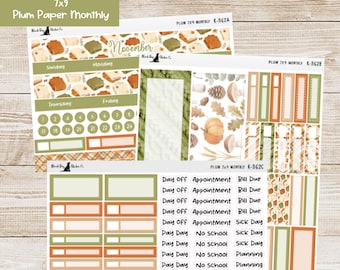 K-362 Plum Paper 7x9 Monthly Kit - November 2026 - Sweater Weather - Planner Stickers