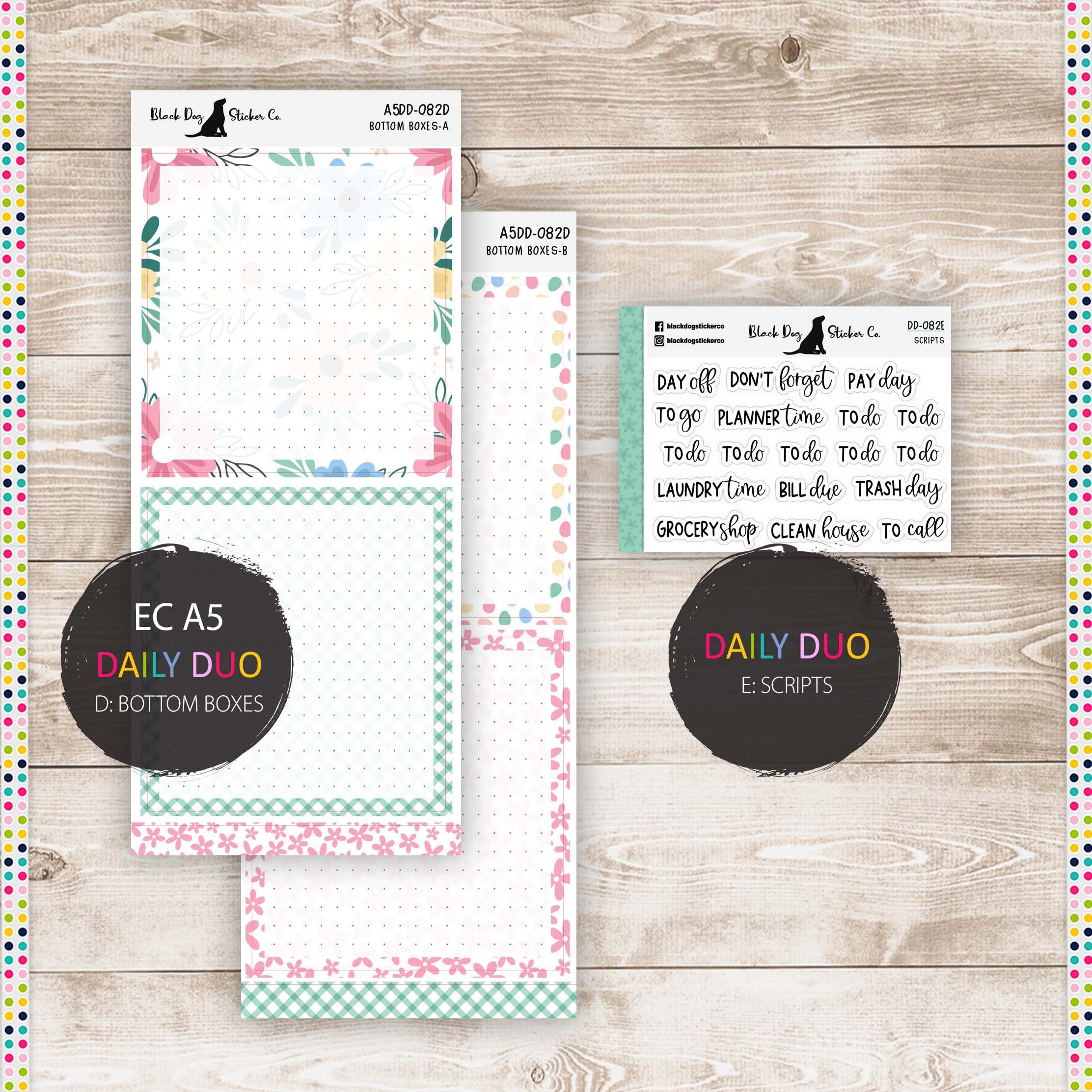 Stickers Planner Stickers Erin Condren EC A5 Daily Duo Weekly Kit A5DD089 Fresh Start Stickers