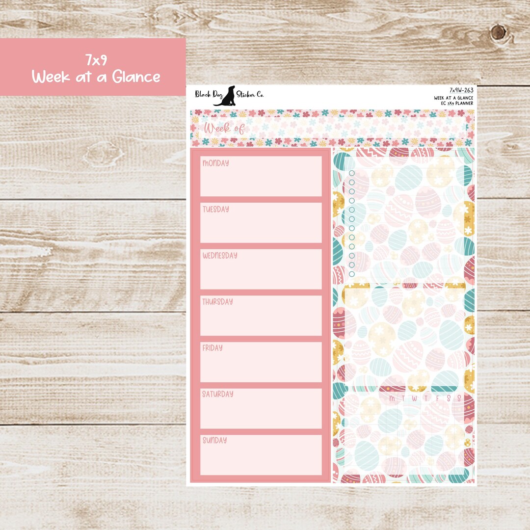 W-263 Erin Condren EC 7x9 or A5 Week at a Glance Kit - Farmhouse Easter ...
