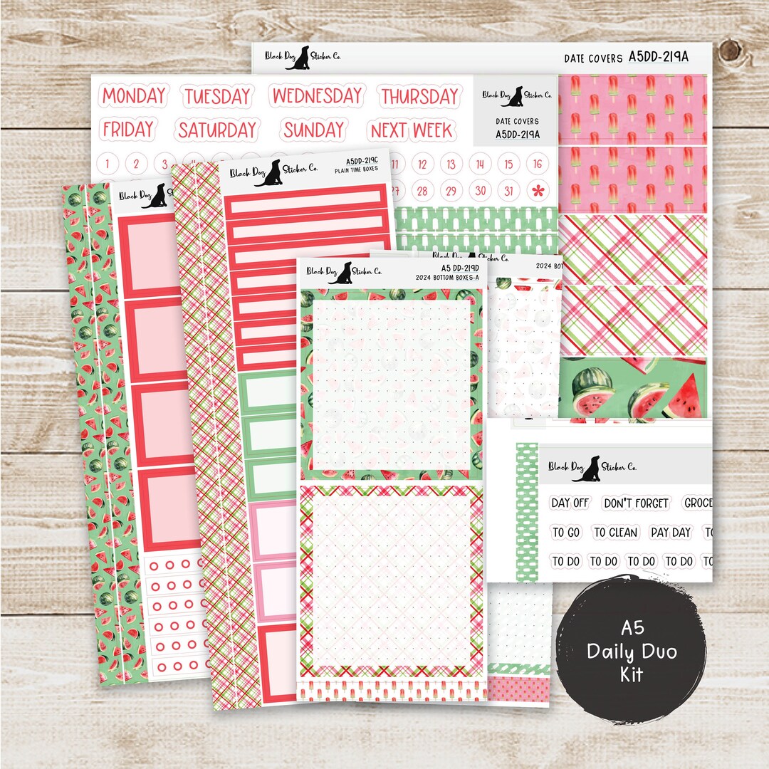 Erin Condren EC A5 Daily Duo Weekly Kit - Slice of Summer - Planner ...