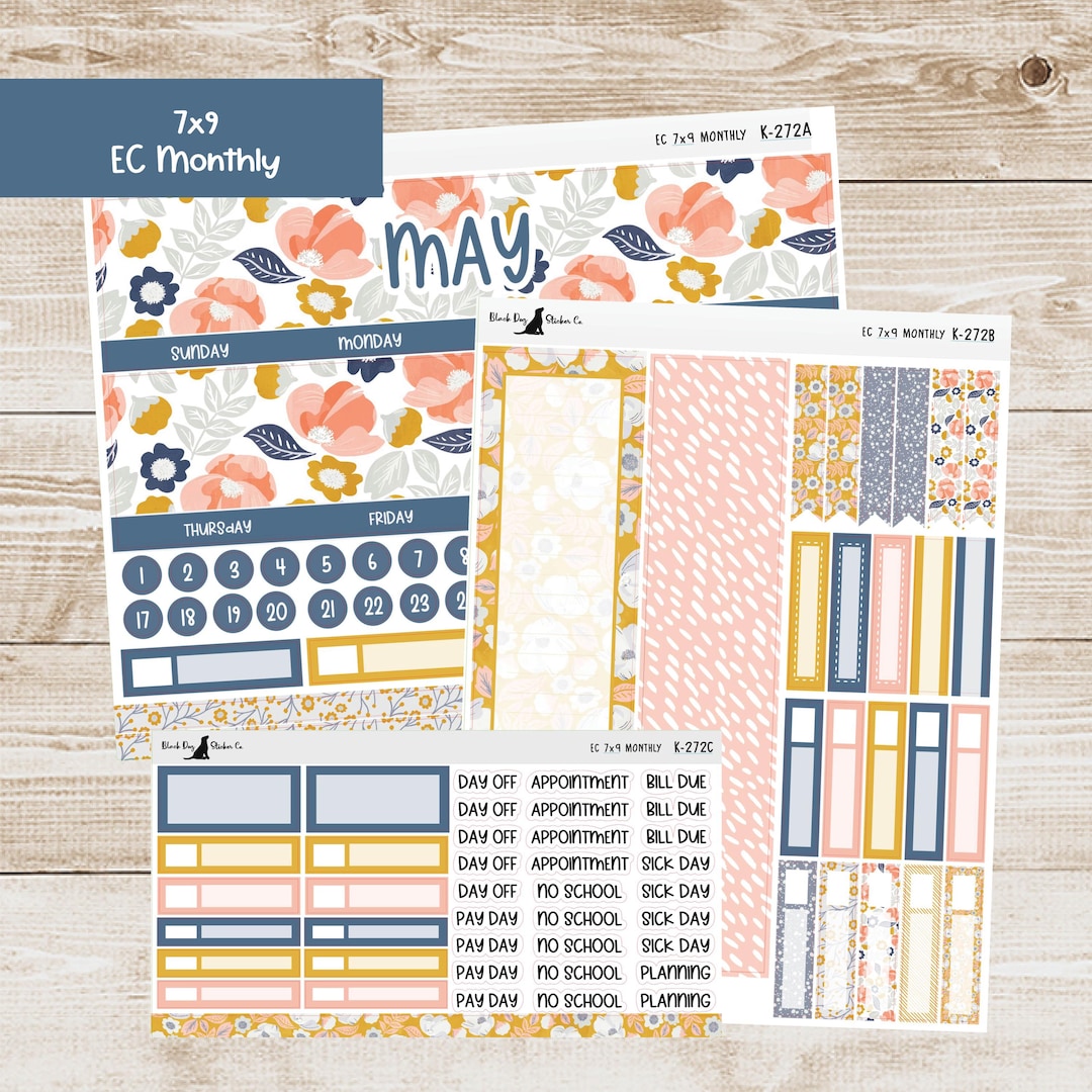 K-272 Erin Condren EC 7x9 Monthly Kit - May 2025 - Graceful Blooms ...