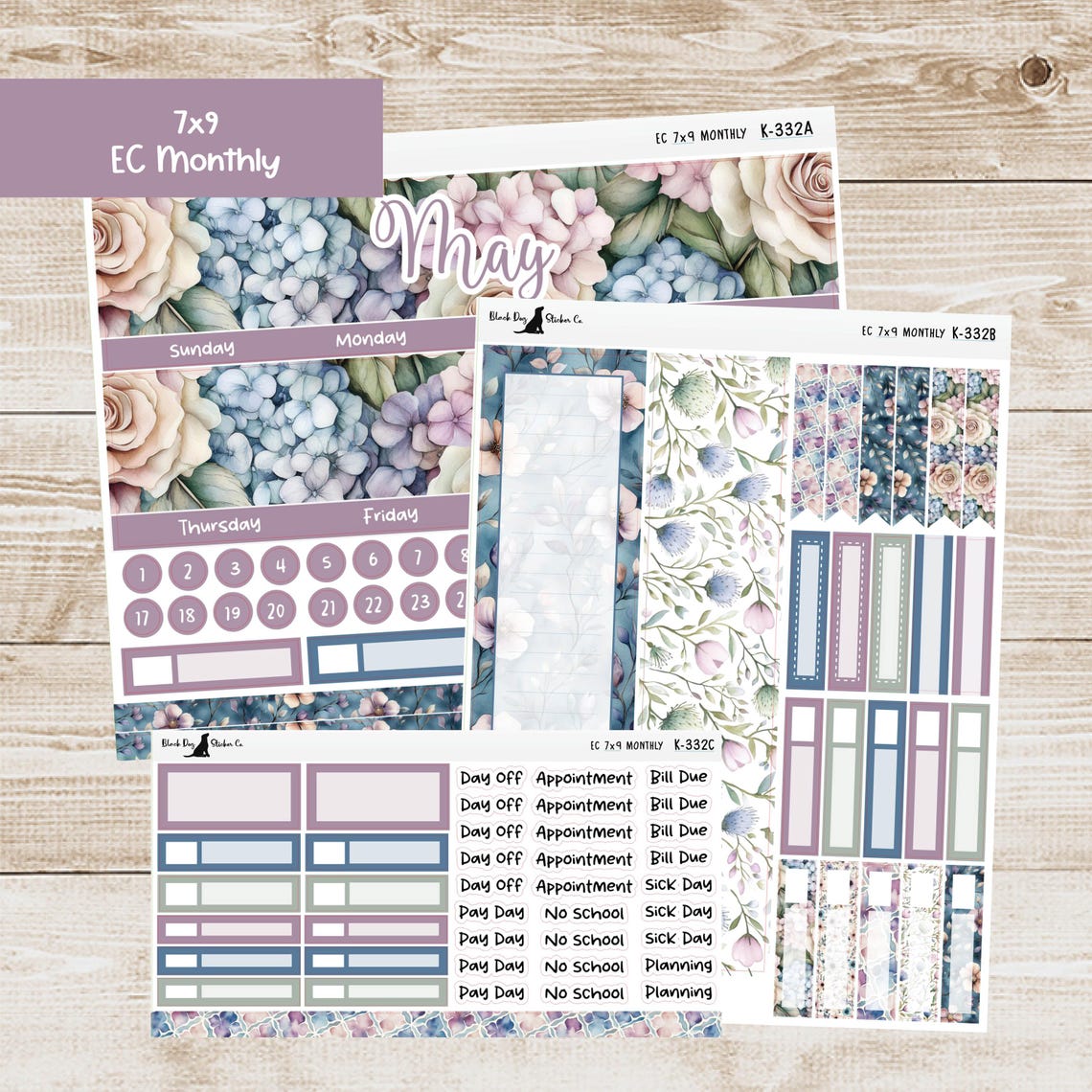 K-332 Erin Condren EC 7x9 Monthly Kit - May 2026 - Soft Florals ...