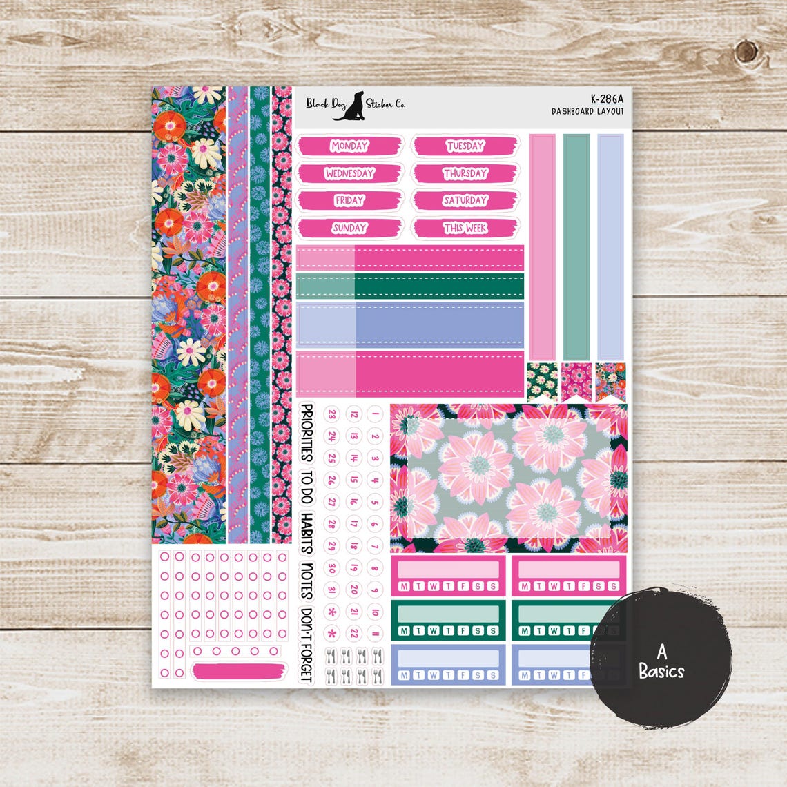 DB-286 Erin Condren EC 7x9 Dashboard Layout Weekly Kit - Bold and ...