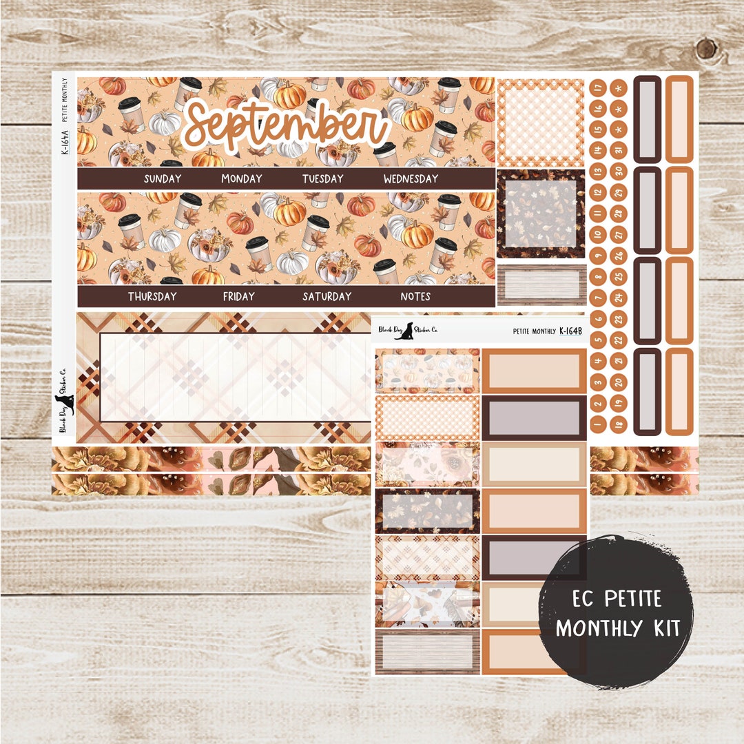 PET-164 Erin Condren Petite Monthly Kit September 2023 Sweater Weather ...