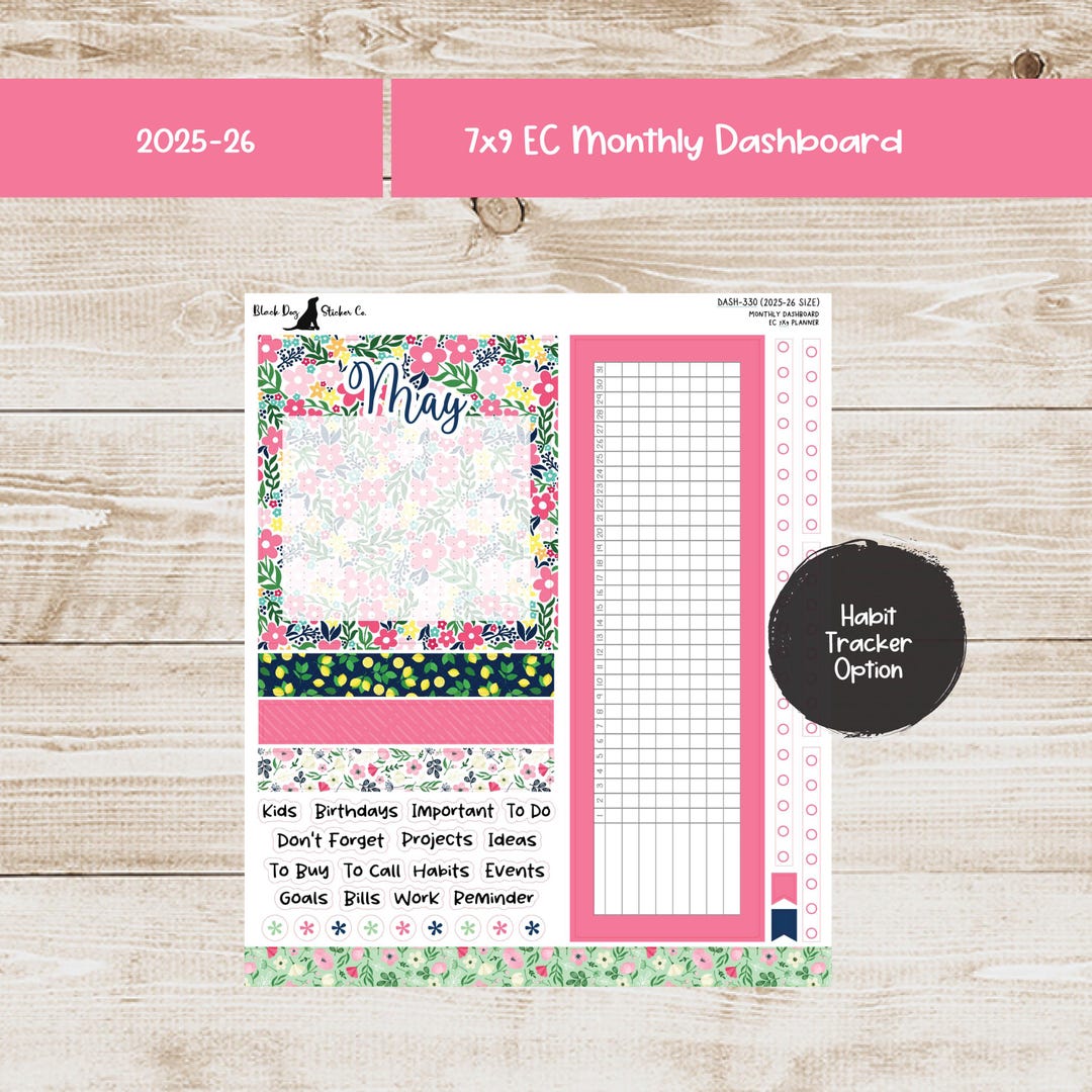 Erin Condren EC 7x9 Dashboard Monthly Kit - May 2026 - Mom Love ...
