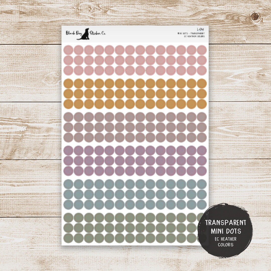 TRANSPARENT Mini Dot Planner Stickers - Erin Condren HEATHER - Neutral ...