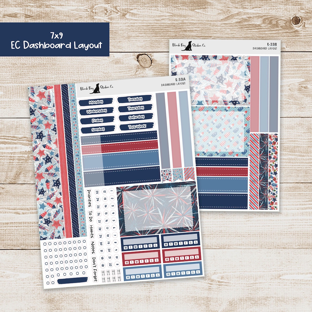 DB-331 Erin Condren EC 7x9 Dashboard Layout Weekly Kit - Memorial Day ...
